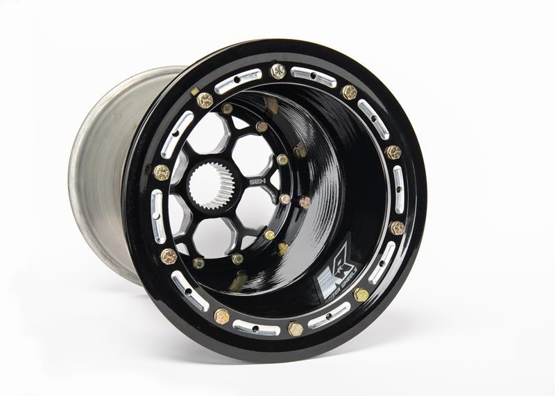 KEIZER 10 X 10 REAR WHEEL WITH HBS CENTER, 5" OFFSET, BEAD LOCK